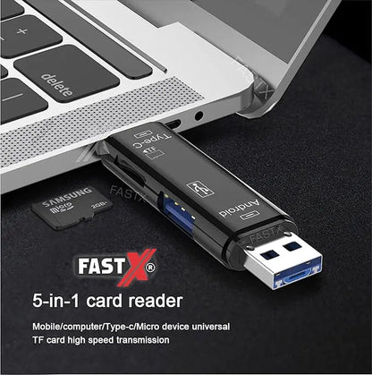 On-the-Go Card Reader (Micro SD, USB, USB 2.0, Type-C, Micro USB)